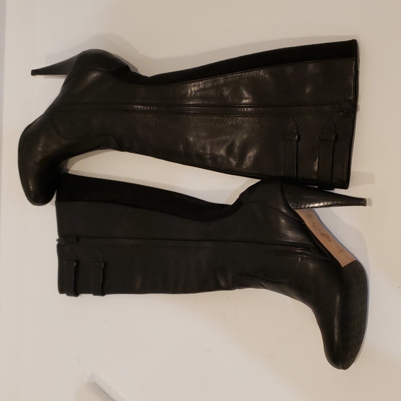 Cole Haan Shoes - Cole Haan Air Jalisa Black Leather boots with Suede, slide zipper closur